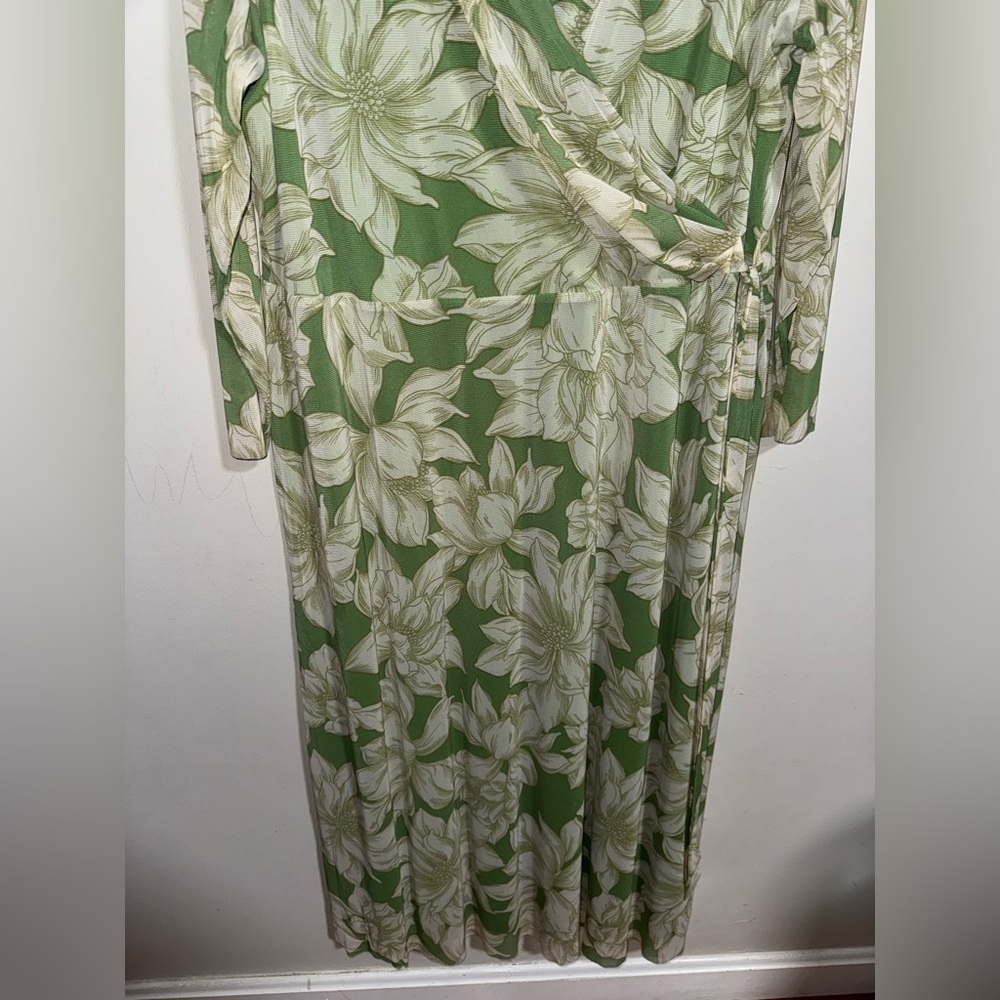 Annie Klein Floral Print MIDI Wrap Dress Size 3X - Picture 3 of 7
